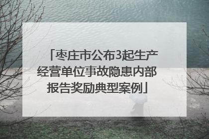 枣庄市公布3起生产经营单位事故隐患内部报告奖励典型案例