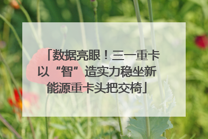 数据亮眼！三一重卡以“智”造实力稳坐新能源重卡头把交椅