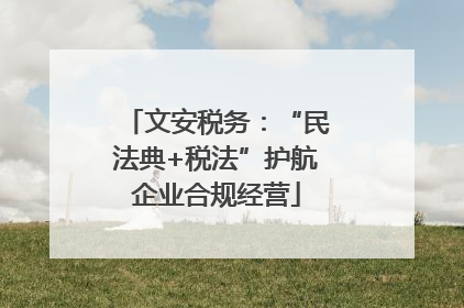 文安税务：“民法典+税法”护航企业合规经营