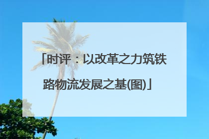 时评：以改革之力筑铁路物流发展之基(图)