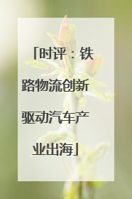 时评：铁路物流创新驱动汽车产业出海