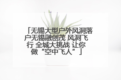 无锡大型户外风洞落户无锡融创茂 风洞飞行 全城大挑战 让你做“空中飞人”