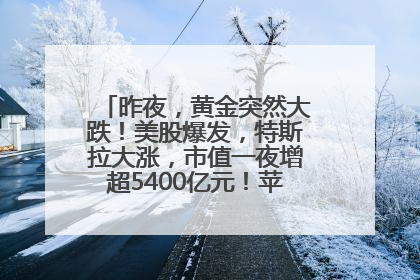 昨夜，黄金突然大跌！美股爆发，特斯拉大涨，市值一夜增超5400亿元！苹果传来大消息