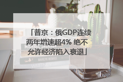 普京：俄GDP连续两年增速超4% 绝不允许经济陷入衰退