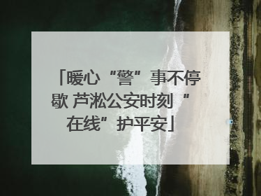 暖心“警”事不停歇 芦淞公安时刻“在线”护平安