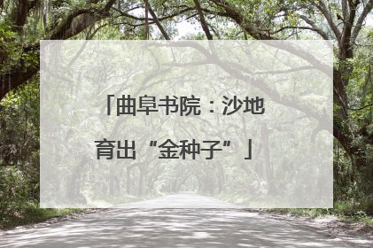 曲阜书院：沙地育出“金种子”