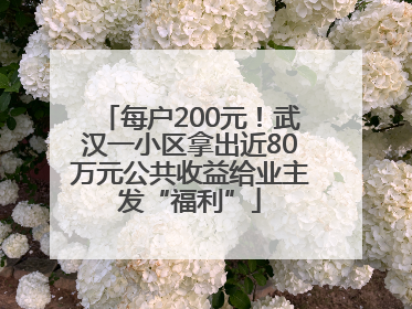 每户200元！武汉一小区拿出近80万元公共收益给业主发“福利”