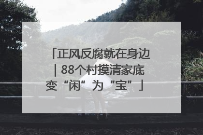 正风反腐就在身边｜88个村摸清家底变“闲”为“宝”