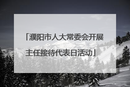 濮阳市人大常委会开展主任接待代表日活动