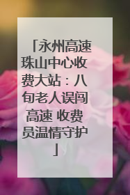 永州高速珠山中心收费大站：八旬老人误闯高速 收费员温情守护
