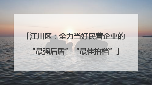 江川区：全力当好民营企业的“最强后盾”“最佳拍档”