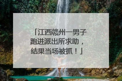 江西赣州一男子跑进派出所求助，结果当场被抓！