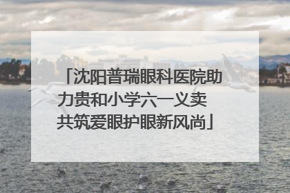 沈阳普瑞眼科医院助力贵和小学六一义卖 共筑爱眼护眼新风尚