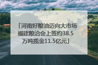 河南好粮油迈向大市场 福建粮洽会上签约38.5万吨揽金11.5亿元