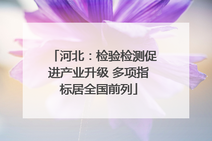 河北：检验检测促进产业升级 多项指标居全国前列