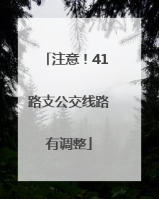 注意！41路支公交线路有调整