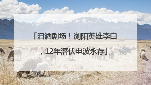 泪洒剧场！浏阳英雄李白，12年潜伏电波永存