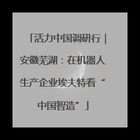 活力中国调研行｜安徽芜湖：在机器人生产企业埃夫特看“中国智造”