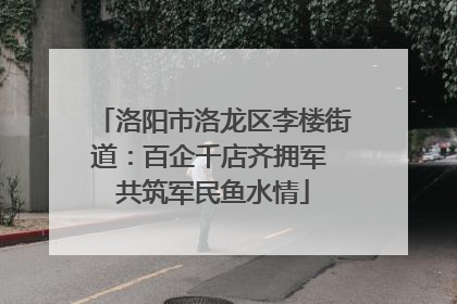 洛阳市洛龙区李楼街道：百企千店齐拥军 共筑军民鱼水情