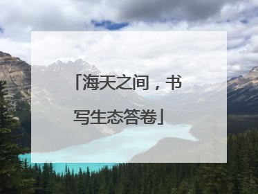 海天之间，书写生态答卷