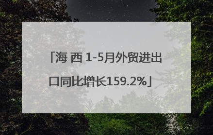 海 西 1-5月外贸进出口同比增长159.2%
