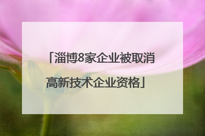 淄博8家企业被取消高新技术企业资格