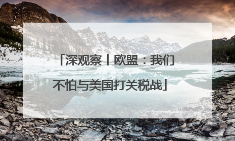 深观察丨欧盟：我们不怕与美国打关税战