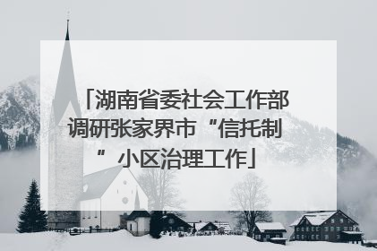 湖南省委社会工作部调研张家界市“信托制”小区治理工作