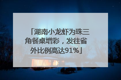 湖南小龙虾为珠三角餐桌增彩，发往省外比例高达91%