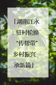 湖南江永：驻村轮换“传帮带” 乡村振兴承新篇