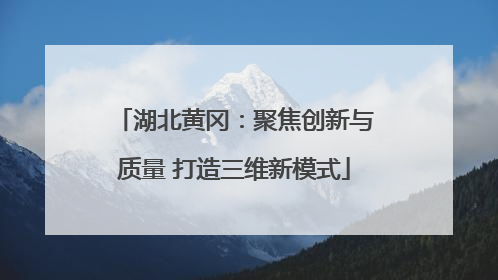 湖北黄冈：聚焦创新与质量 打造三维新模式