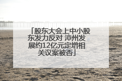股东大会上中小股东发力反对 漳州发展约12亿元定增相关议案被否