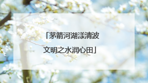 茅箭河湖漾清波 文明之水润心田