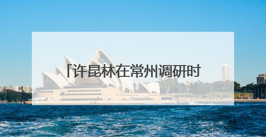 许昆林在常州调研时强调 加力推动经济持续回升向好 为扛好挑大梁责任多作贡献