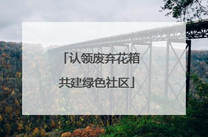 认领废弃花箱 共建绿色社区