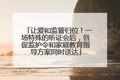 让爱和监管归位！一场特殊的听证会后，督促监护令和家庭教育指导方案同时送达