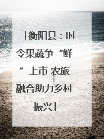 衡阳县：时令果蔬争“鲜”上市 农旅融合助力乡村振兴