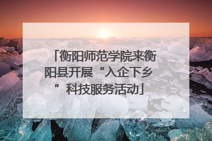 衡阳师范学院来衡阳县开展“入企下乡”科技服务活动