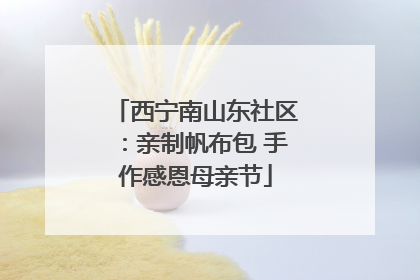 西宁南山东社区：亲制帆布包 手作感恩母亲节