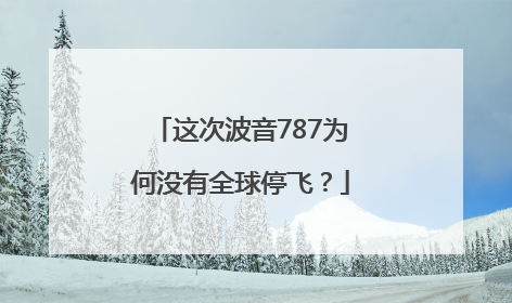 这次波音787为何没有全球停飞？