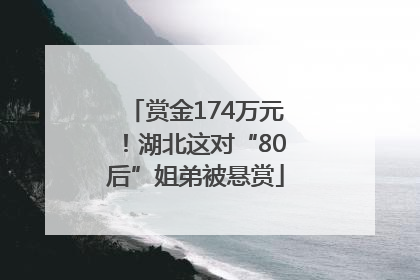 赏金174万元！湖北这对“80后”姐弟被悬赏