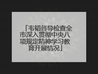 韦韬督导检查全市深入贯彻中央八项规定精神学习教育开展情况