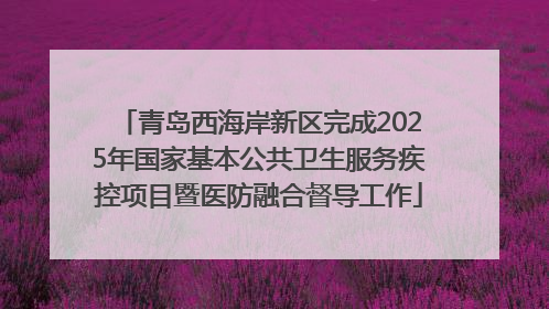 青岛西海岸新区完成2025年国家基本公共卫生服务疾控项目暨医防融合督导工作