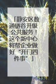 静安区数通链谷升级公共服务！这个新中心将帮企业做好“开门四件事”
