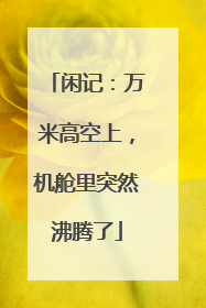 闲记：万米高空上，机舱里突然沸腾了