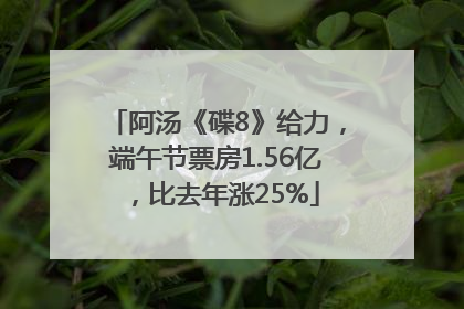 阿汤《碟8》给力，端午节票房1.56亿，比去年涨25%