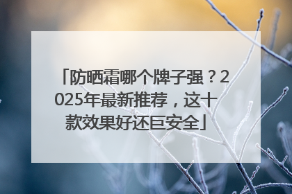 防晒霜哪个牌子强？2025年最新推荐，这十款效果好还巨安全