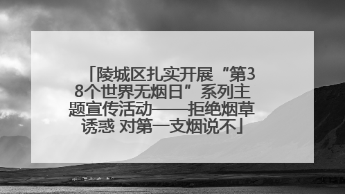 陵城区扎实开展“第38个世界无烟日”系列主题宣传活动——拒绝烟草诱惑 对第一支烟说不