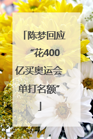 陈梦回应“花400亿买奥运会单打名额”