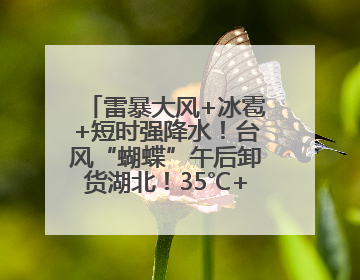 雷暴大风+冰雹+短时强降水！台风“蝴蝶”午后卸货湖北！35℃+又火速上线